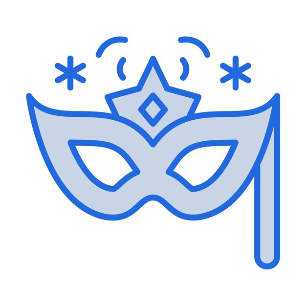 New Year Mask Blue Tone Illustration