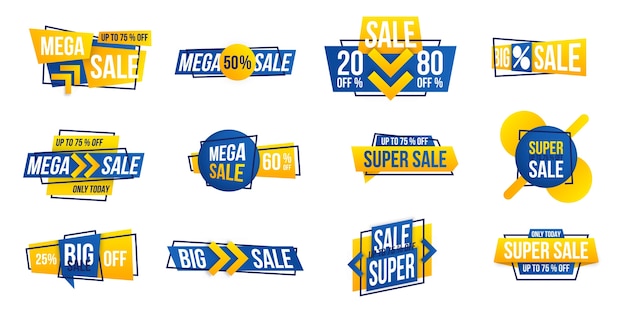 Vector new year mega sale tag.