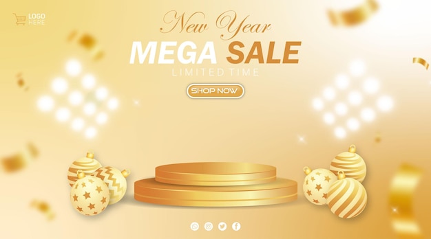 New year mega sale template