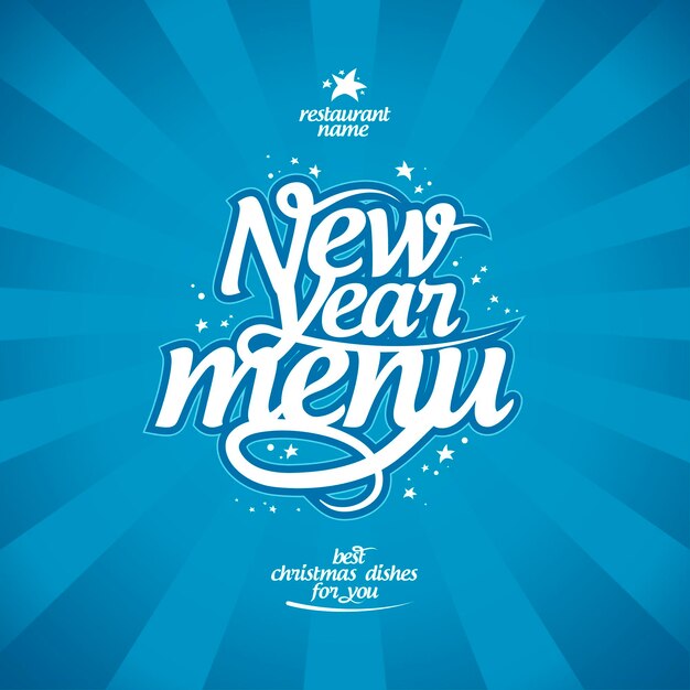 New year menu vector template