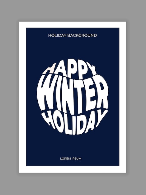 Новогодний минималистичный плакат с белым текстом Праздничная фоновая обложка Векторная иллюстрация