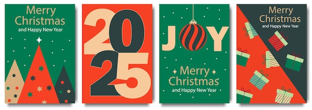 Vector new year modern design set in paper cut style with christmas tree ball star golden