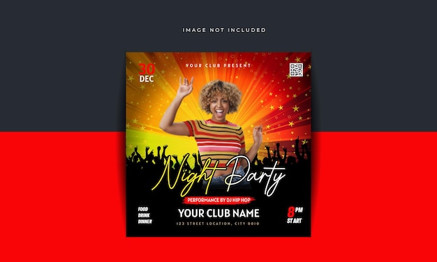 Vector new year night party flyer. 2023 party flyer for social media