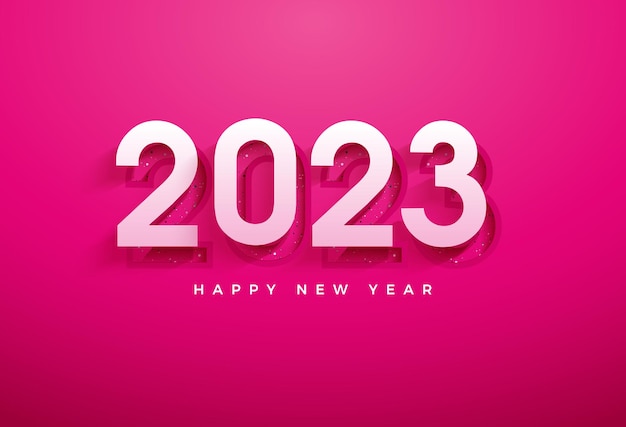 다른 숫자 일러스트와 함께 신년 파티 2023입니다.