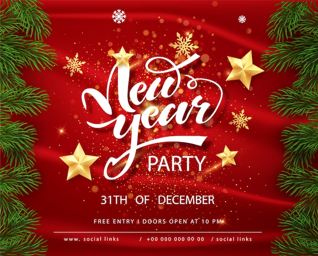 New Year Party card template