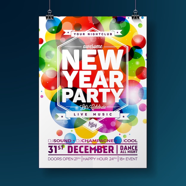 Vector new year party celebration poster