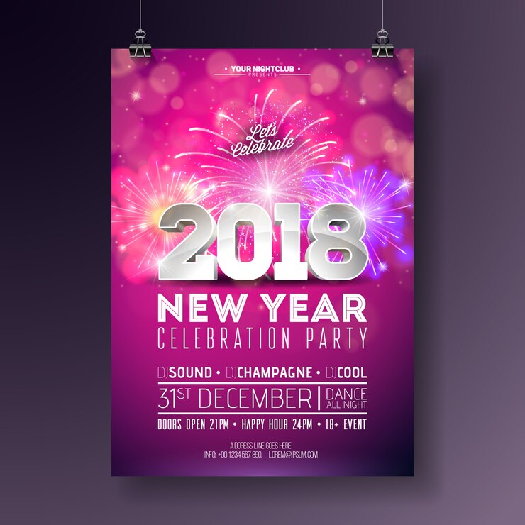 Vector new year party celebration poster