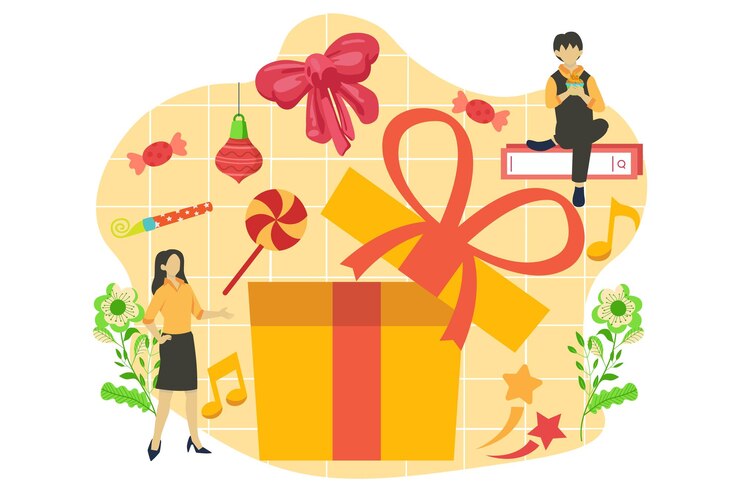 Vector 新年パーティーのフラットデザインイラスト