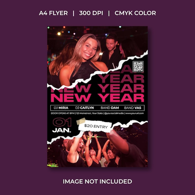 Vector new year party flyer