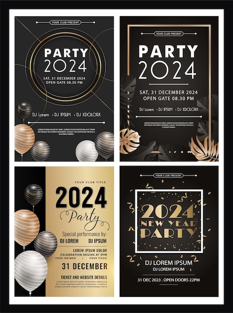 New year party invitation card