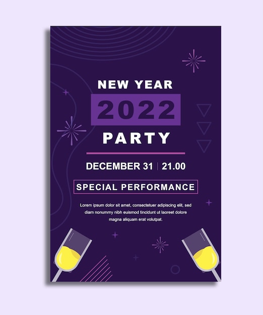 New year party poster design