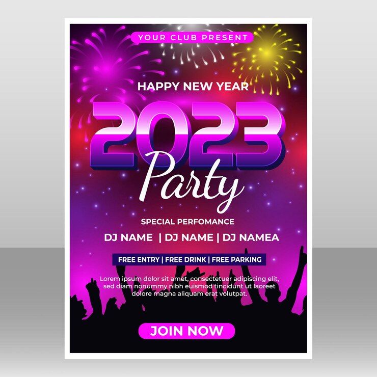 Vector new year party poster template