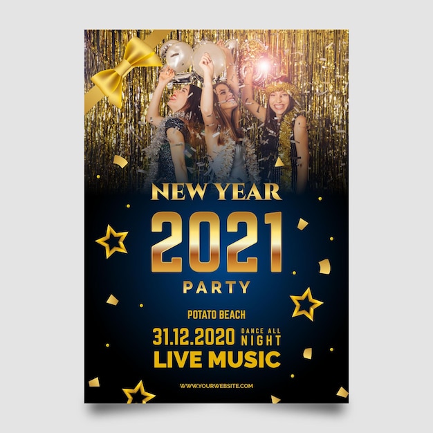 New year party poster template