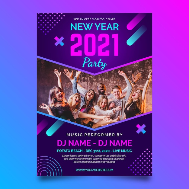 New year party poster template