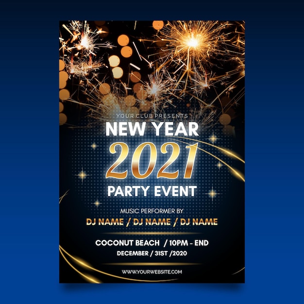 Vector new year party poster template