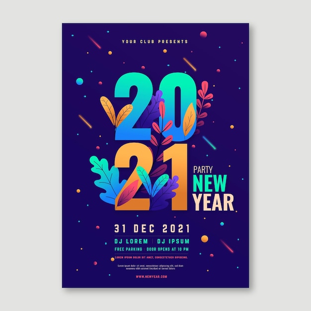 Vector new year party poster template