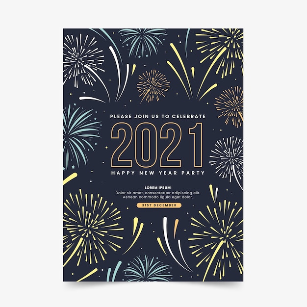Vector new year party poster template