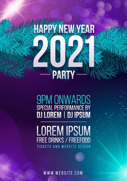 New year party poster template