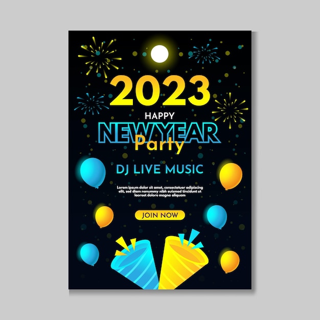 New Year Party Poster Template