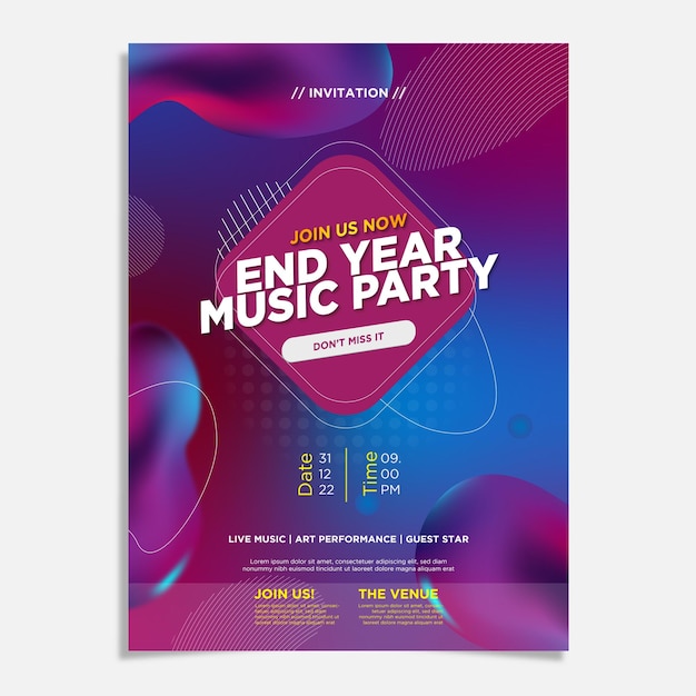 Vector new year party poster