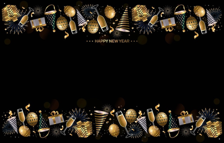Vector new year party with back and gold color