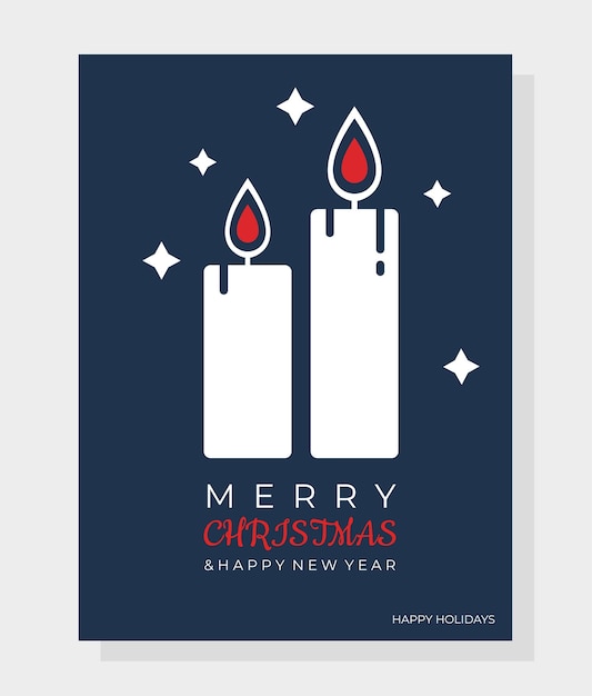 New year poster Christmas candles