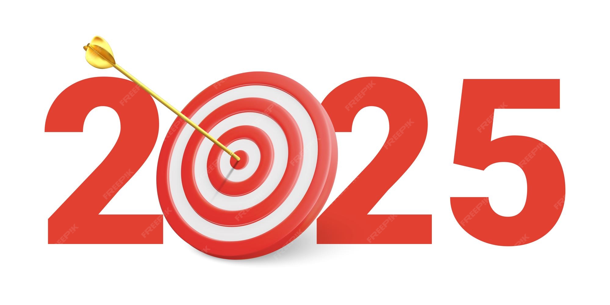 Premium Vector New Year realistic target and goals with symbol of