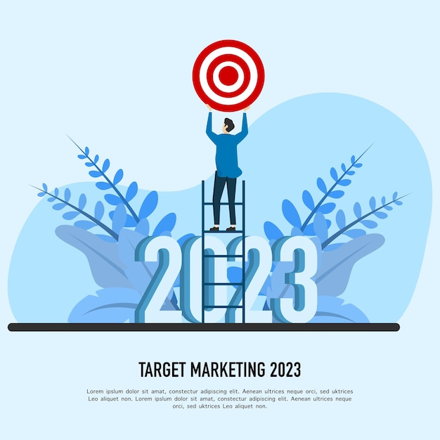 New year's 2023 targets and goals. business people who set targets in 2023. plan for the future. yea