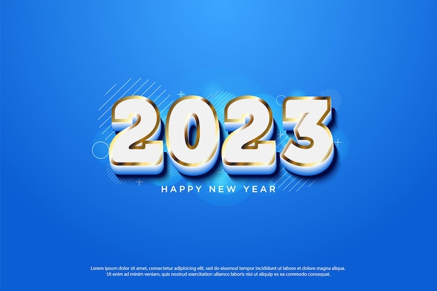 New Year's celebration 2023 with a beautiful blend of blue and gold.