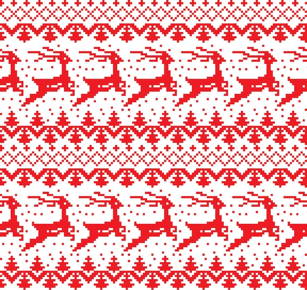 New year's christmas patroon pixel vectorillustratie