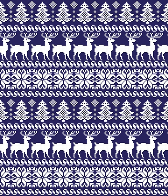 Vector new year's christmas pattern pixel