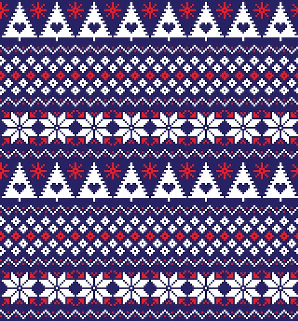 Vector new year's christmas pattern pixel