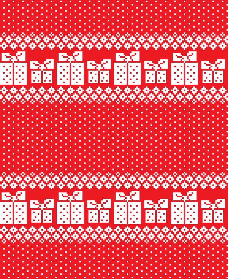 Vector new year's christmas pattern pixel