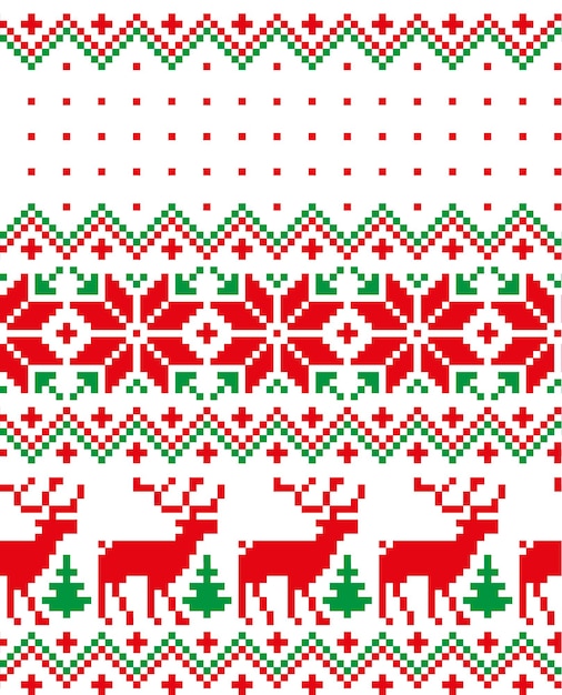 New Year's Christmas pattern pixel