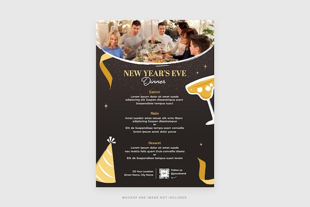 New Year's Eve Flyer-sjabloon in Vector V2