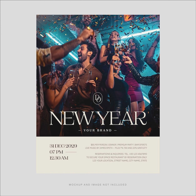 Vector new year's eve flyer template in vector eps