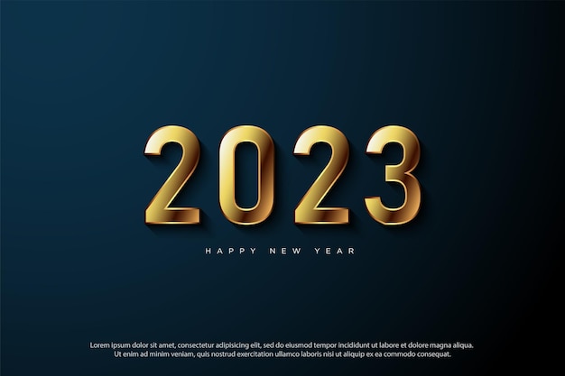 New Year's luxury 2023 with elegant numbers.