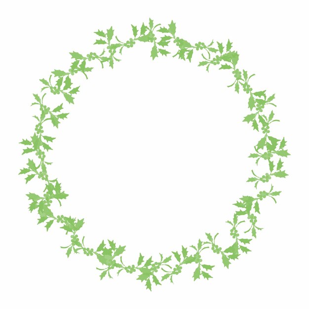 New Year's wreaths green on a white background