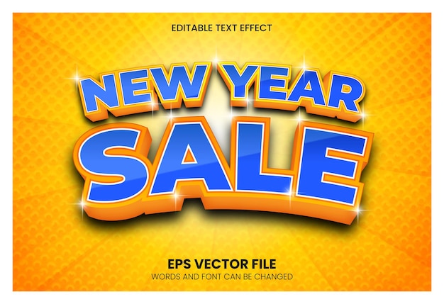 Vendita di capodanno 3d effetto testo eps vector