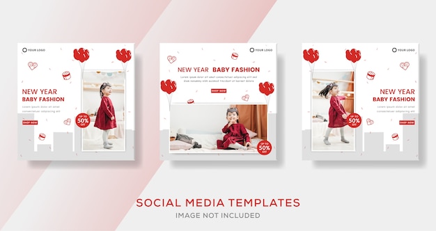 Vector new year sale banner template. for social media instagram post.