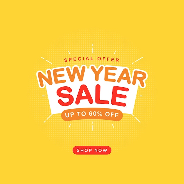 New year sale discount banner template promotion design for business