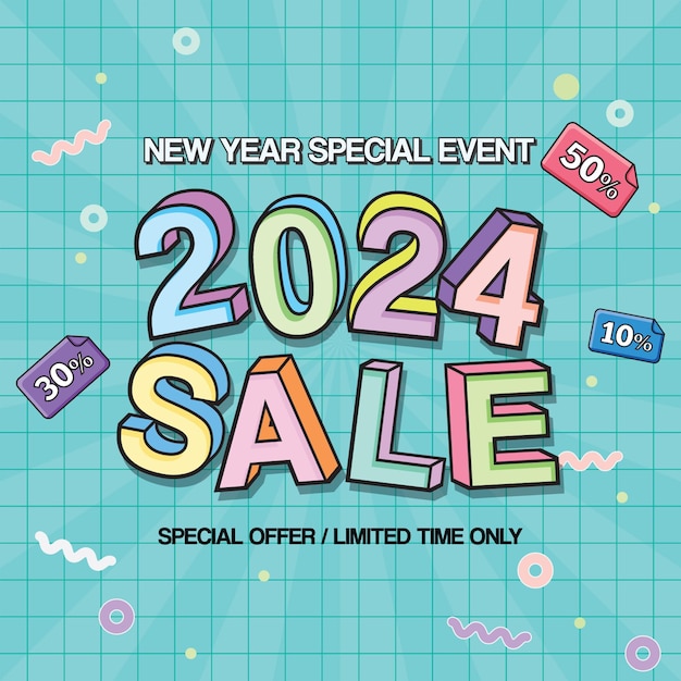 Vector new year sale poster