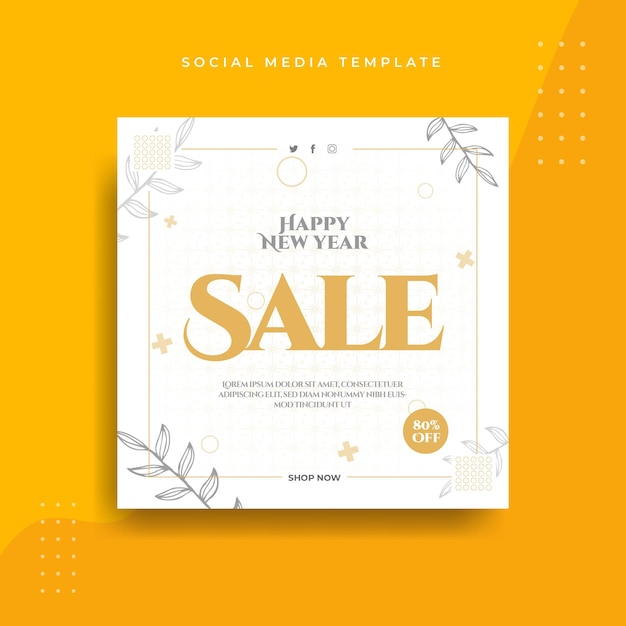 New year sale sale instagram template background