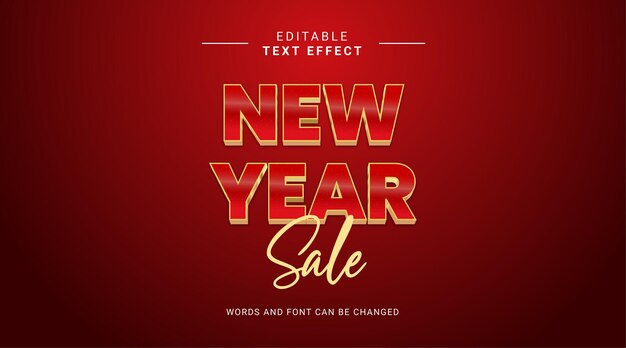 New year sale text effect modern style