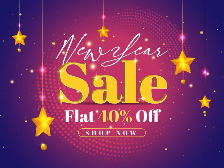 New Year Sale Vector Template