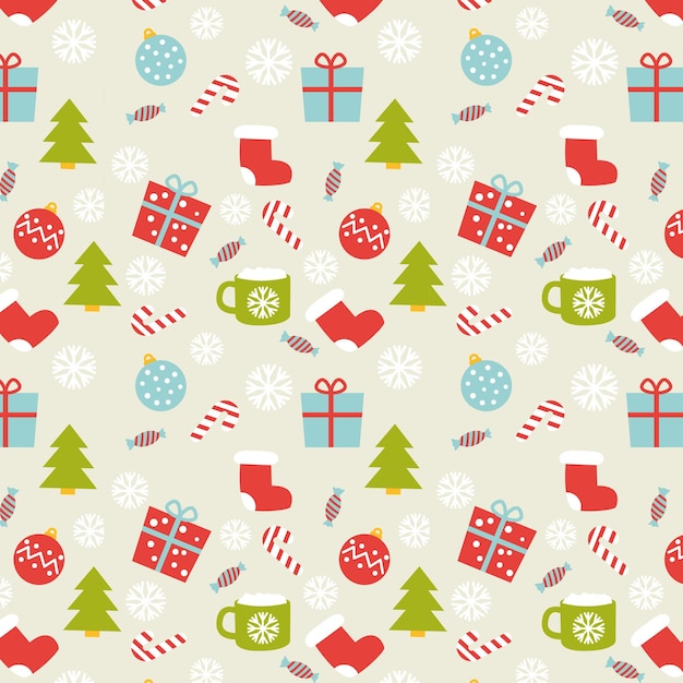 Vector new year seamless christmas pattern