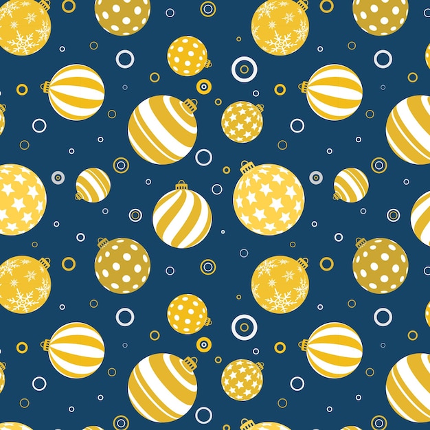 New Year seamless pattern with Christmas balls.
