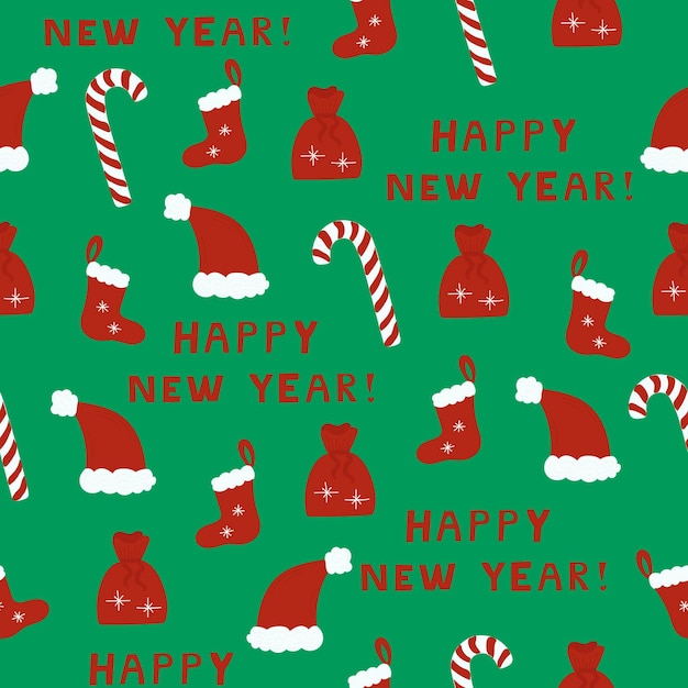 New year, seamless pattern. You can print it on paper or textile