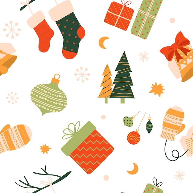 New year seamless pattern