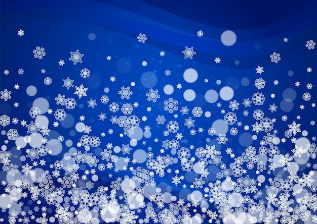 New Year snow on blue background